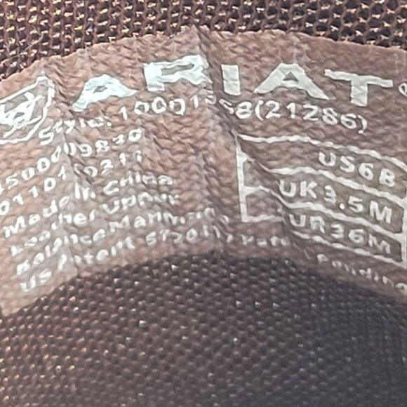 Ariat Rowdy Dixie Women’s Brown Oiled Leather Cowgirl Boots US Size 6B - Picture 11 of 12